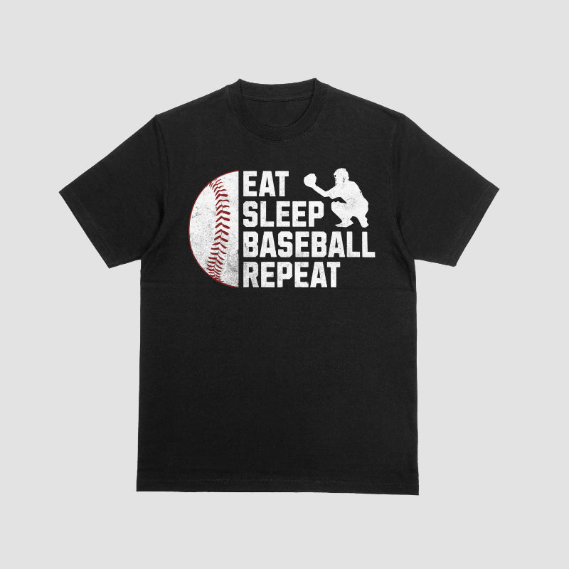 Eat, Sleep, Baseball, Repeat Short Sleeve Shirt